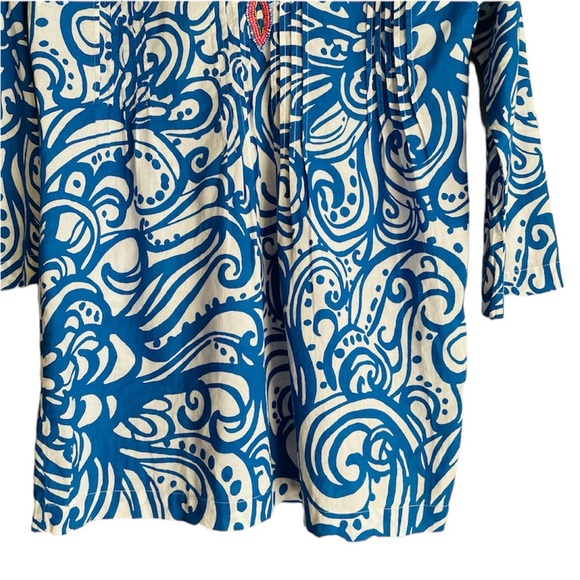 Lilly Pulitzer Sarasota Beaded Tunic Blue/White - Picture 3 of 9